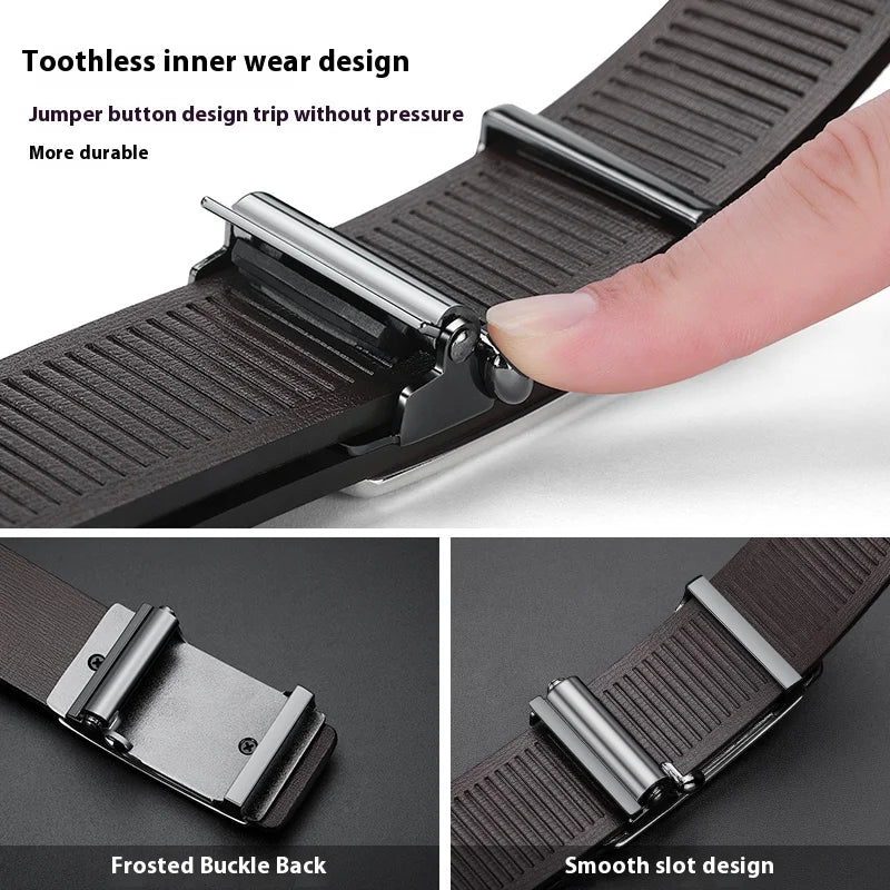 Men's Genuine Leather Belt with Automatic Buckle
