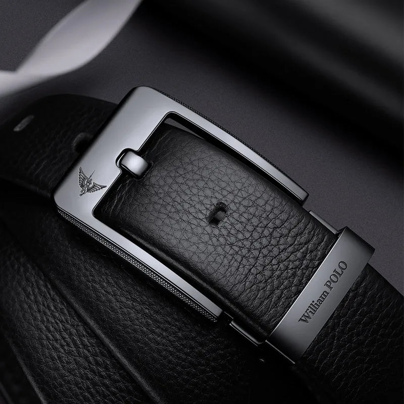 Men's Casual Leather Belt with Needle Buckle